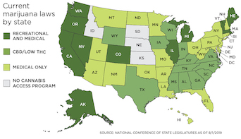 USA states legal cannabis
