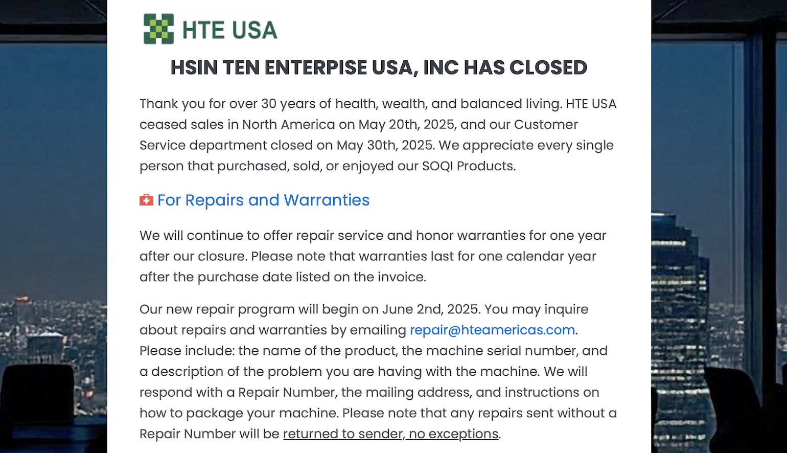 HTE Closed
